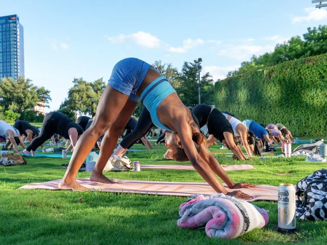 COME MOVE WITH CASTLE HILL FITNESS AT WATERLOO GREENWAY  Head outside this Fall, with a series of FREE movement classes at Waterloo Greenway! Every Monday at 6pm from October 21 through November 25, join Castle Hill Fitness and various studios within our community in an immersive Yoga + Sound experience on the Moody Amphitheater lawn. Each week features a different style of yoga and live musical guest.  All classes are free to the community - sign up through the link in bio and bring your friends and a mat!