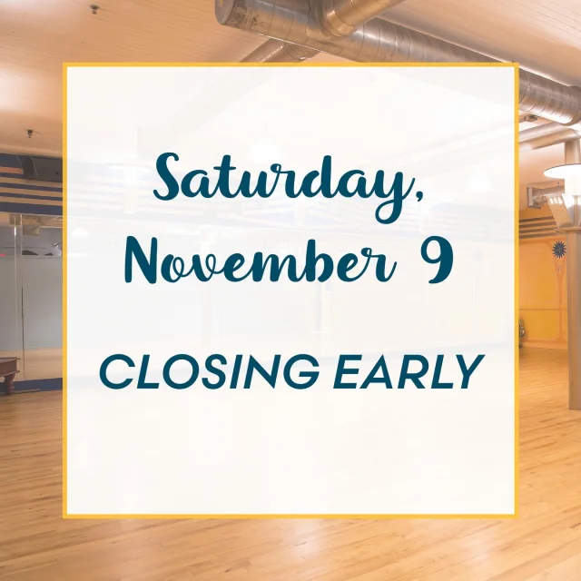 Heads up! Tomorrow - Saturday, November 9 - we will be closing at 4pm for our Staff Appreciation party 🥳⁠
⁠
Plenty you can do before then - whether it's a solo workout, or a few classes with your squad.⁠
⁠
Thanks all, and we'll see you at our regular hours on Sunday!